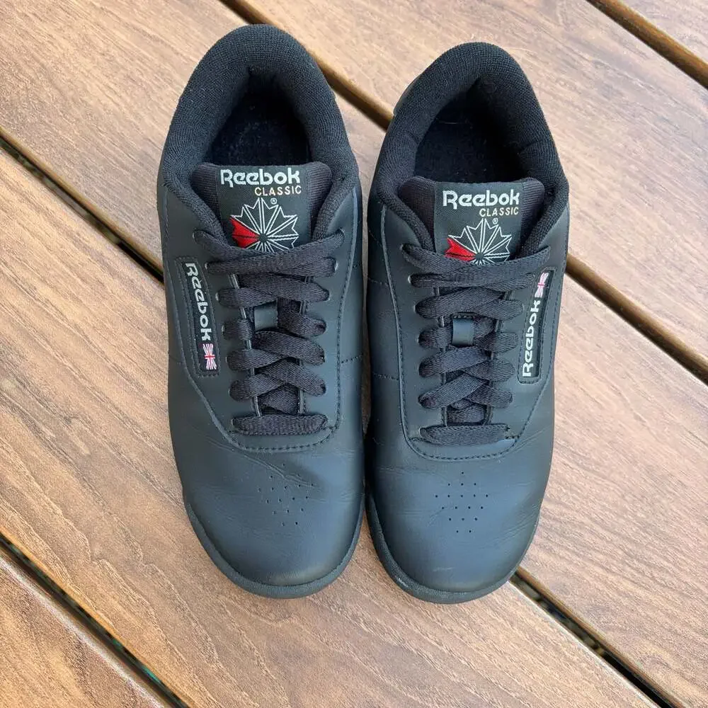 New Reebok Princess Women's Classic Casual Sneakers in Black Size 6.5